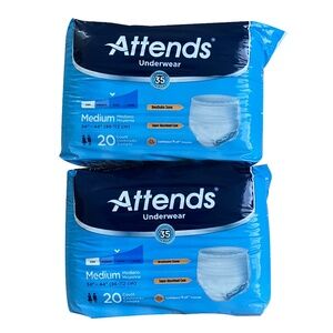 Attends Disposable Underwear Pull On with Tear Away Seams Medium, AP0720 NEW